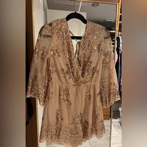 BNWT Gold Sequin Romper Size L/XL